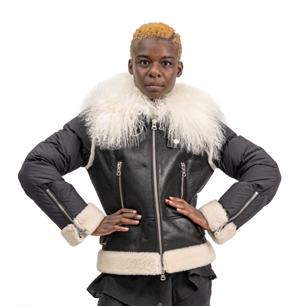 SOLD* SALE Lamb Leather Shearling with Tibetan Lamb Fur - Picture 1 of 2